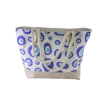 Blue Eye White Summer Bag With Handles