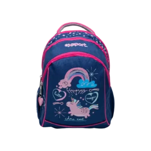 Exsport 2425302 Unicorn Design Navy Blue Medium 2 Zippers Backpack