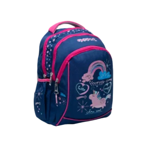 Exsport 2425302 Unicorn Design Navy Blue Medium 2 Zippers Backpack1