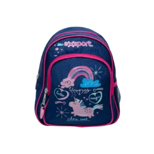 Exsport 2425303 Unicorn Design Navy Blue Small 1 Zippers Backpack