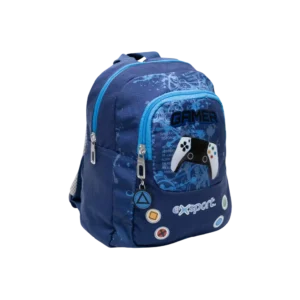 Exsport 2425343 Gamer Design Navy Blue Small 1 Zippers Backpack1