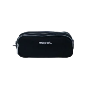 Exsport 2425511 Black 3 Zippers Pencil Case