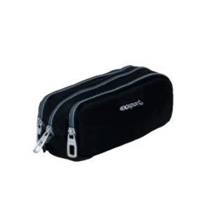 Exsport 2425511 Black 3 Zippers Pencil Case1