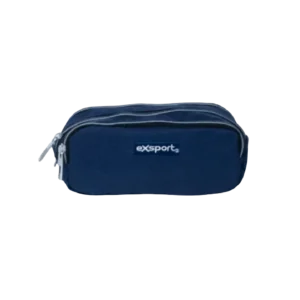Exsport 2425511 Navy Blue 3 Zippers Pencil Case