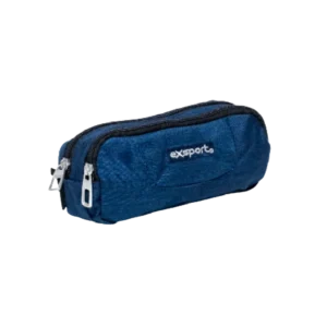 Exsport 2425513 Dark Blue 2 Zippers Pencil Case1
