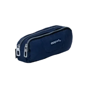 Exsport 2425513 Dark Navy Blue 2 Zippers Pencil Case1