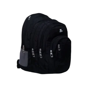 Exsport 2425601 Black 3 Zippers Backpack1