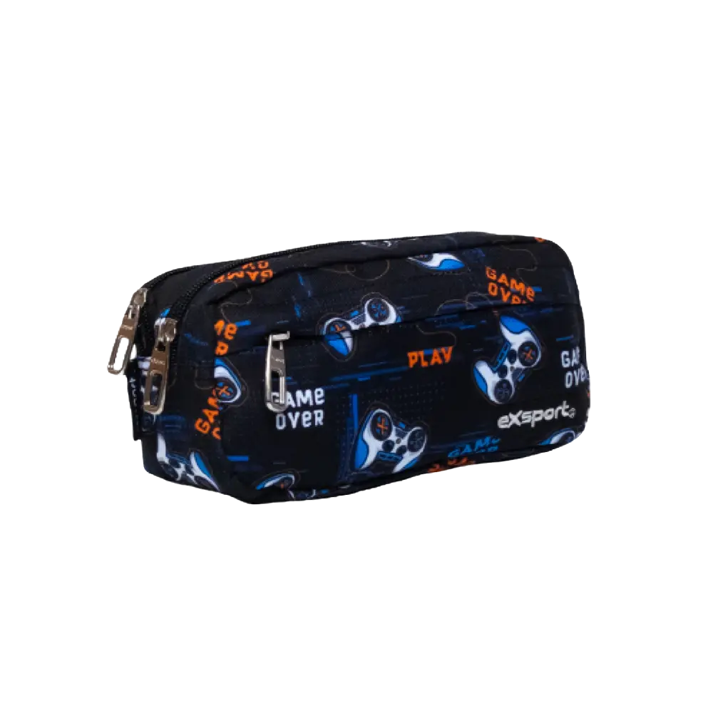 Exsport-2425916-Gaming-Design-2-Zippers-Blue-Pencil-Case1
