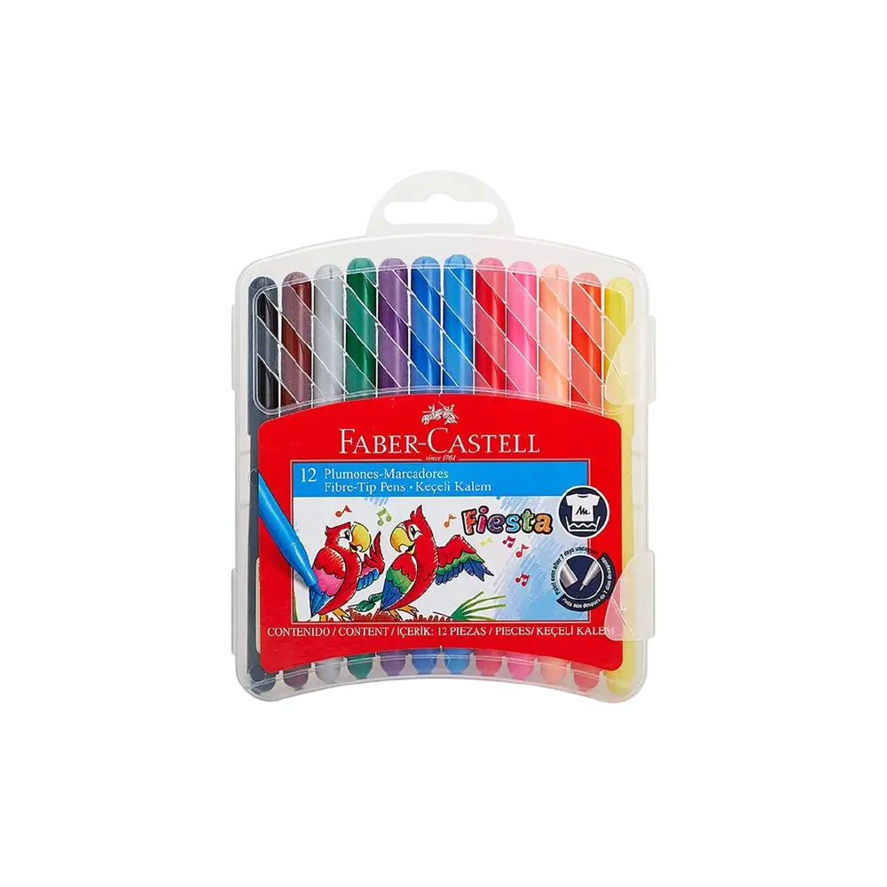 Faber-Castell-12-Colors-555316-Marker-Pens-Set-with-Hard-Case