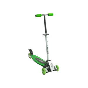 Folding 3 Wheels Bright Green & Silver Scooter With Light