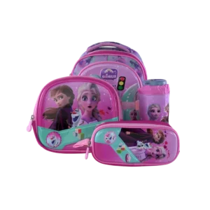 Genius 4pcs Frozen & Elsa Design Fuchsia Backpack Set