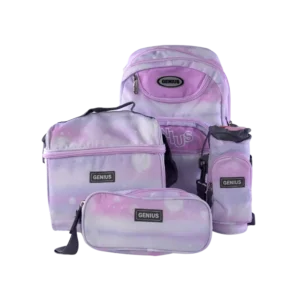 Genius 4pcs Pastel Dream Design 5 Zippers Backpack Set