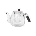 Glass 550ml Transparent Tea Pot And Strainer With Wooden Handle