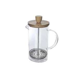 Glass 800ml French Press Coffee Maker With Wooden Lid