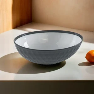 Hobby Life 1.6L Dark Grey Oval Patterned Bowl1