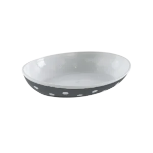 Hobby Life 13.5cm Dark Grey Oval Dotted Bowl