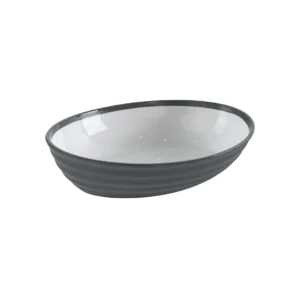 Hobby life 16cm dark grey oval fluted bowl