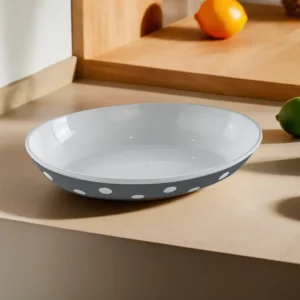 Hobby Life 23cm Dark Grey Oval Dotted Bowl1