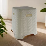 Hobby Life 30x40cm Offwhite Woven Design Stool Chair1