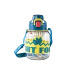 Kids 650ml Navy Blue Water Bottle with Handle and Strap