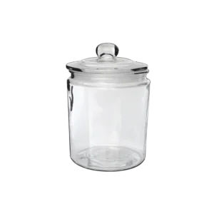 Lomenox 1870ml Glass Round Jar With Pressure Lid