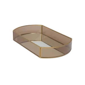 Plain 29x18x5cm Oval Golden Mirror Tray