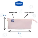 Pronto 21x10cm Pink 3 Zippers Pencil Case1