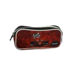 Pronto 22x10cm Car Race Design Red 1 Zippers Pencil Case