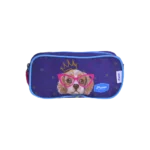 Pronto 22x10cm Dog Design Purple 1 Zippers Pencil Case