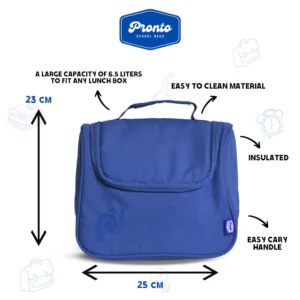 Pronto 25x23cm Blue 1 Zipper Lunch Bag1