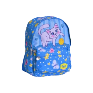 Pronto 33cm Cat Design Blue 2 Zippers Small Backpack