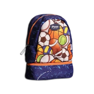 Pronto 38cm Balls Design Navy 2 Zippers Backpack