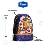 Pronto 38cm Balls Design Navy 2 Zippers Backpack1