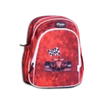 Pronto 38cm Car Race Design Red 2 Zippers Backpack