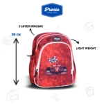 Pronto 38cm Car Race Design Red 2 Zippers Backpack1