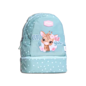 Pronto 38cm Cute Giraffe Design Aqua 2 Zippers Backpack