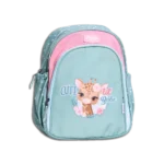 Pronto 38cm Cute Giraffe Design Aqua & Pink 2 Zippers Backpack