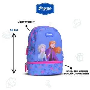 Pronto 38cm Frozen Design Purple 2 Zippers Backpack1