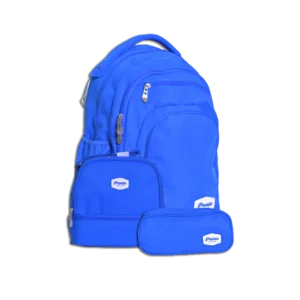 Pronto 3pcs Blue 4 Zippers Backpack Set