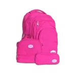 Pronto 3pcs Fuchsia 4 Zippers Backpack Set