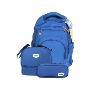 Pronto 3pcs Navy Blue 4 Zippers Backpack Set