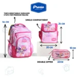 Pronto 44cm Fairy Princess Design Fuchsia 4 Zippers Backpack Set1