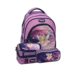 Pronto 44cm Fairy Princess Design Pink 3 Zippers Backpack Set