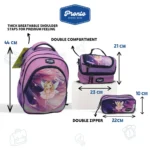 Pronto 44cm Fairy Princess Design Pink 3 Zippers Backpack Set1