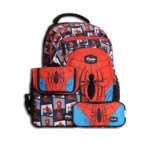 Pronto 44cm Spiderman Design Red 4 Zippers Backpack Set