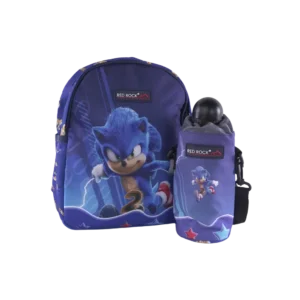 Red Rock 2pcs Sonic Design Navy Blue 1 Zippers Backpack Set