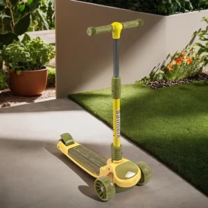 Saimeik 3 Wheels Mustard Yellow & Olive Green Scooter with Light1