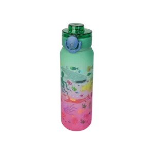 Sea Animals Design Green & Pink Water Bottle