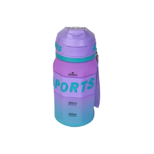 Sports 550ml Purple & Blue Matt Water Bottle With Strap