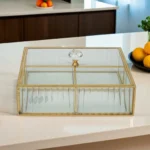 Squared 22x6cm 4 Sections Transparent Serving Box1